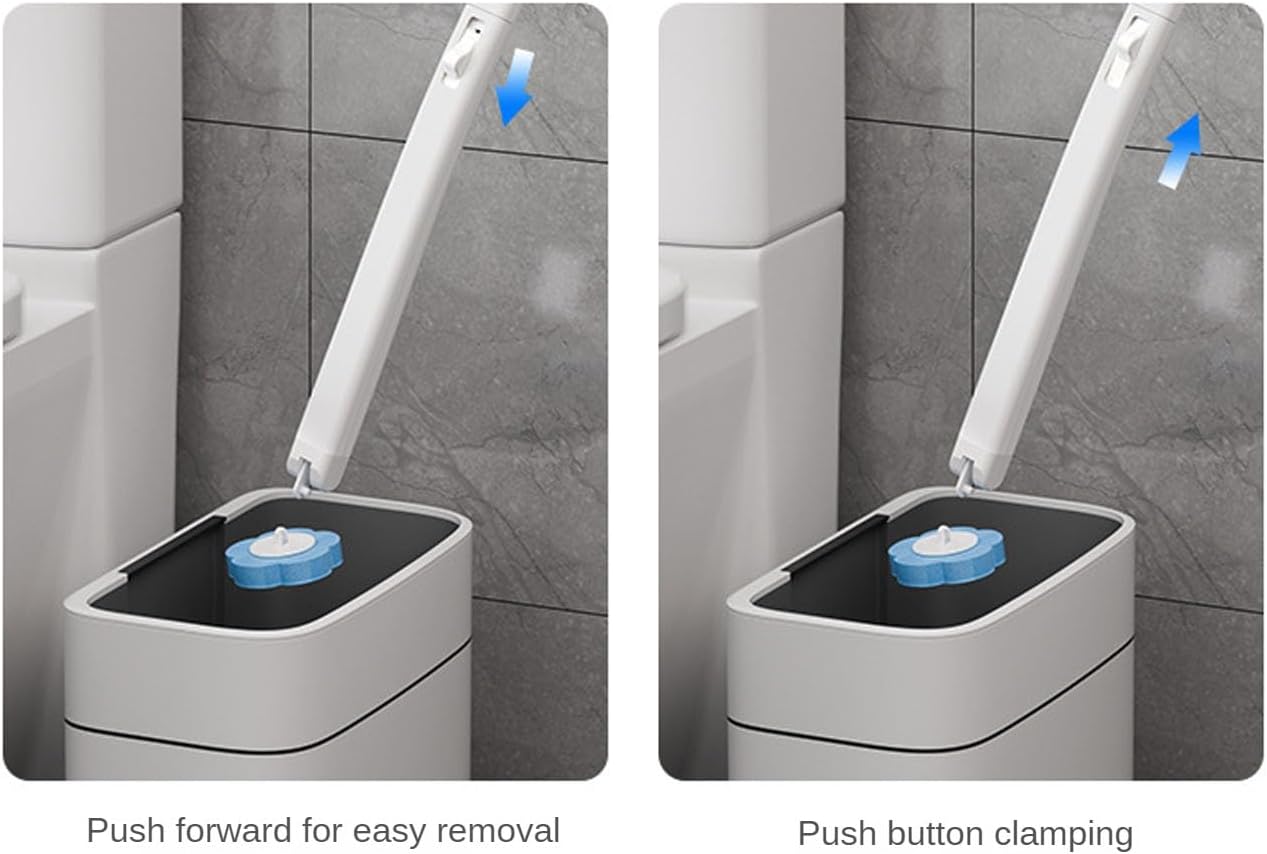 JUDEWY Disposable Toilet Brush Set 18-Refill Holder with Holder White