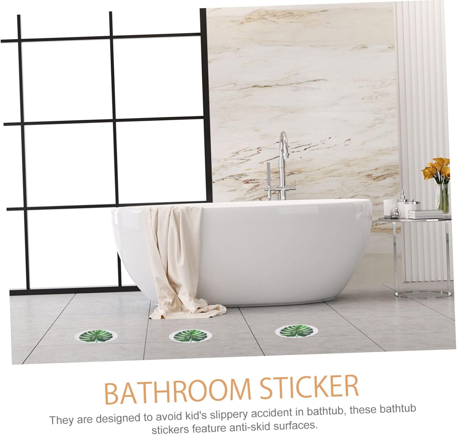 BEBEMOKO Non-Slip Leaf Stickers for Safe Bapting