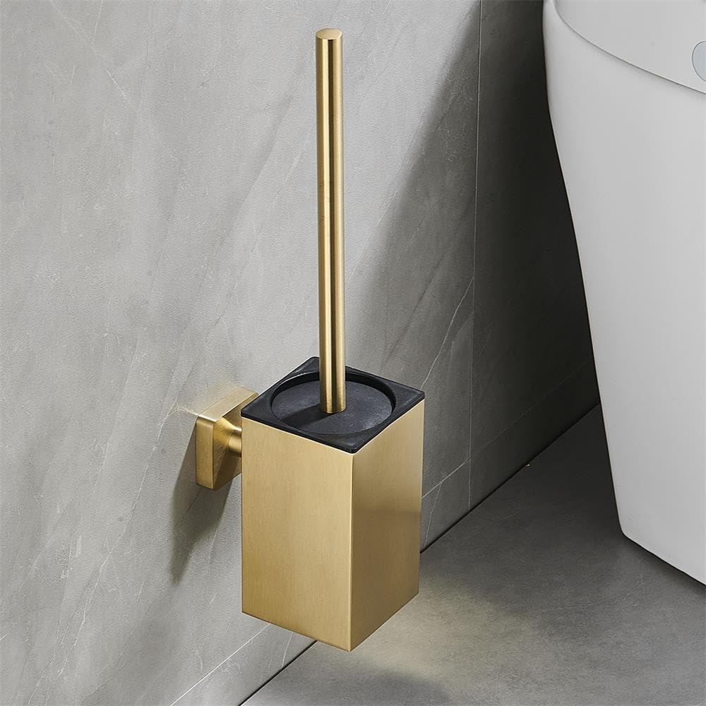 Stainless Steel Square Toilet Brush with Holder and Lid