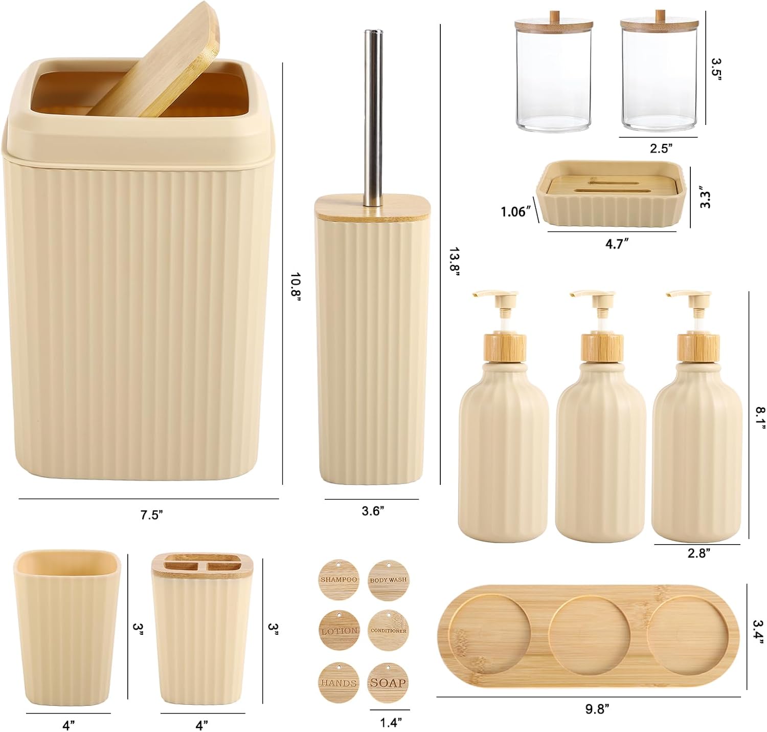 Bathroom Set 17PCS Black bath Accessories for Modern Home