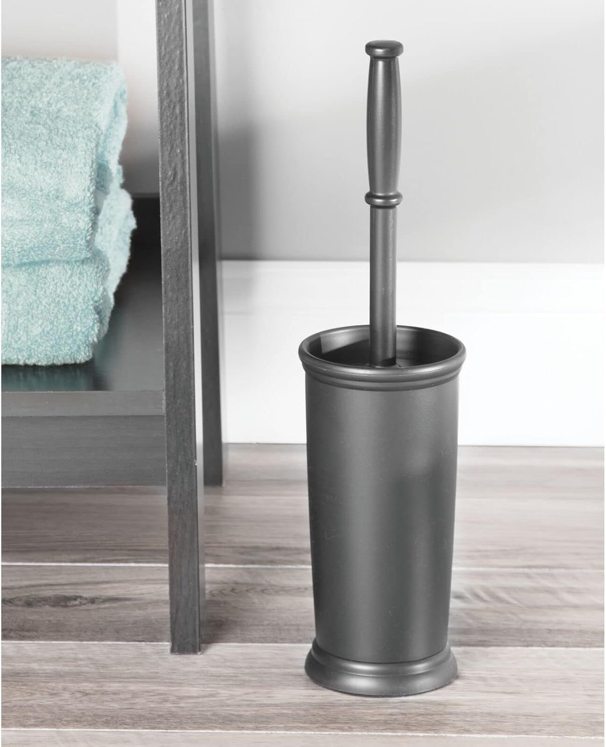 mDesign Toilet Bowl Brush with Modern Holder 1
