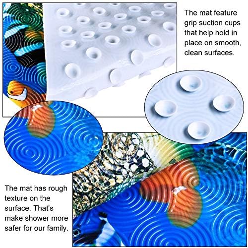 Yolife Sea Turtle Bath Mat Non-Slip PVC Suction Cup