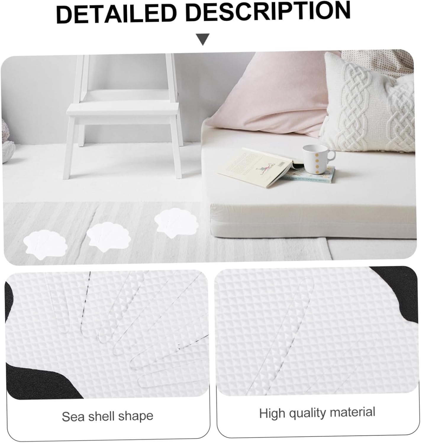 12-Piece Sea Shell Shaped Non-Slip Bathroom Stickers for Safety