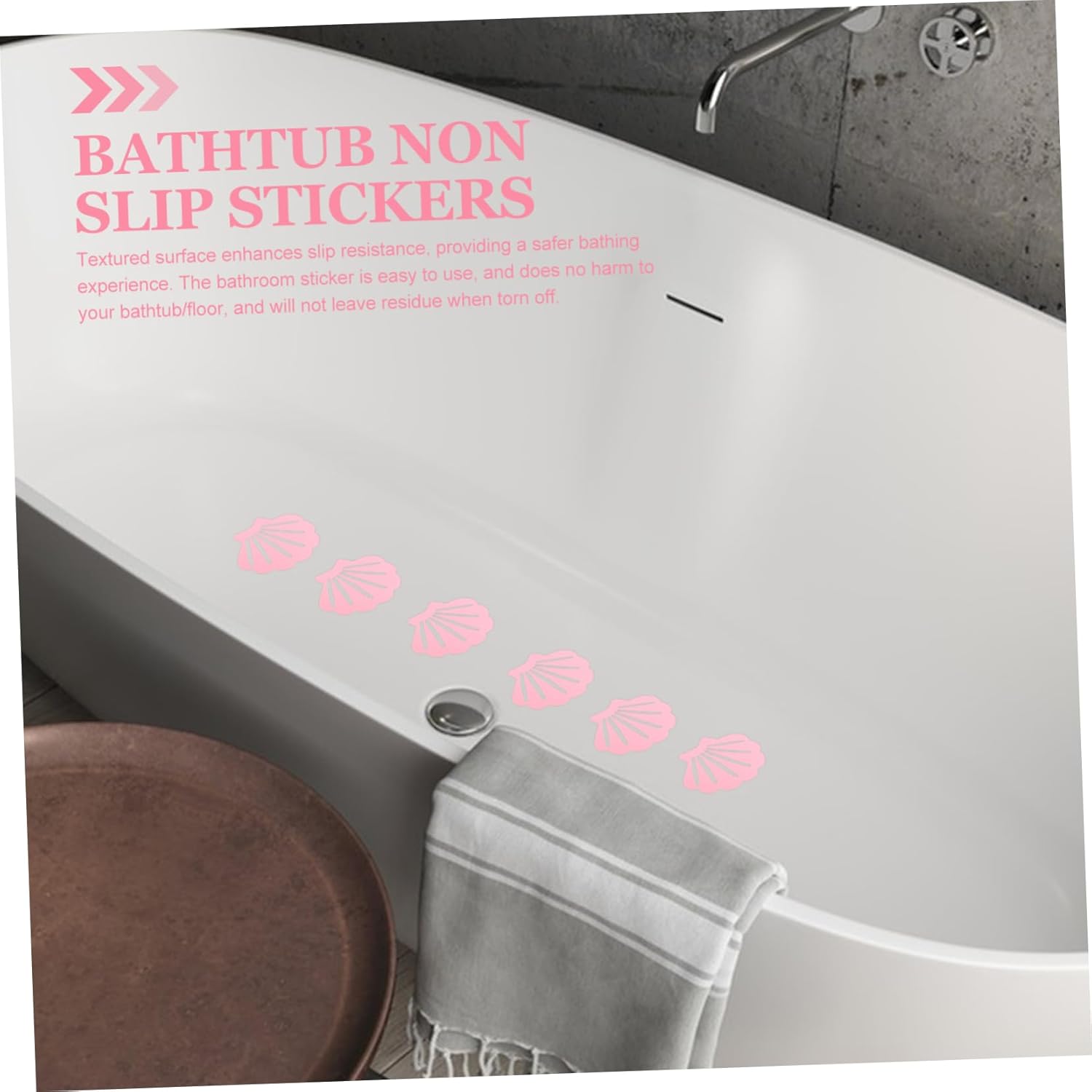 LIFKOME 12Pcs Shell Shaped Slip Bathroom Stickers