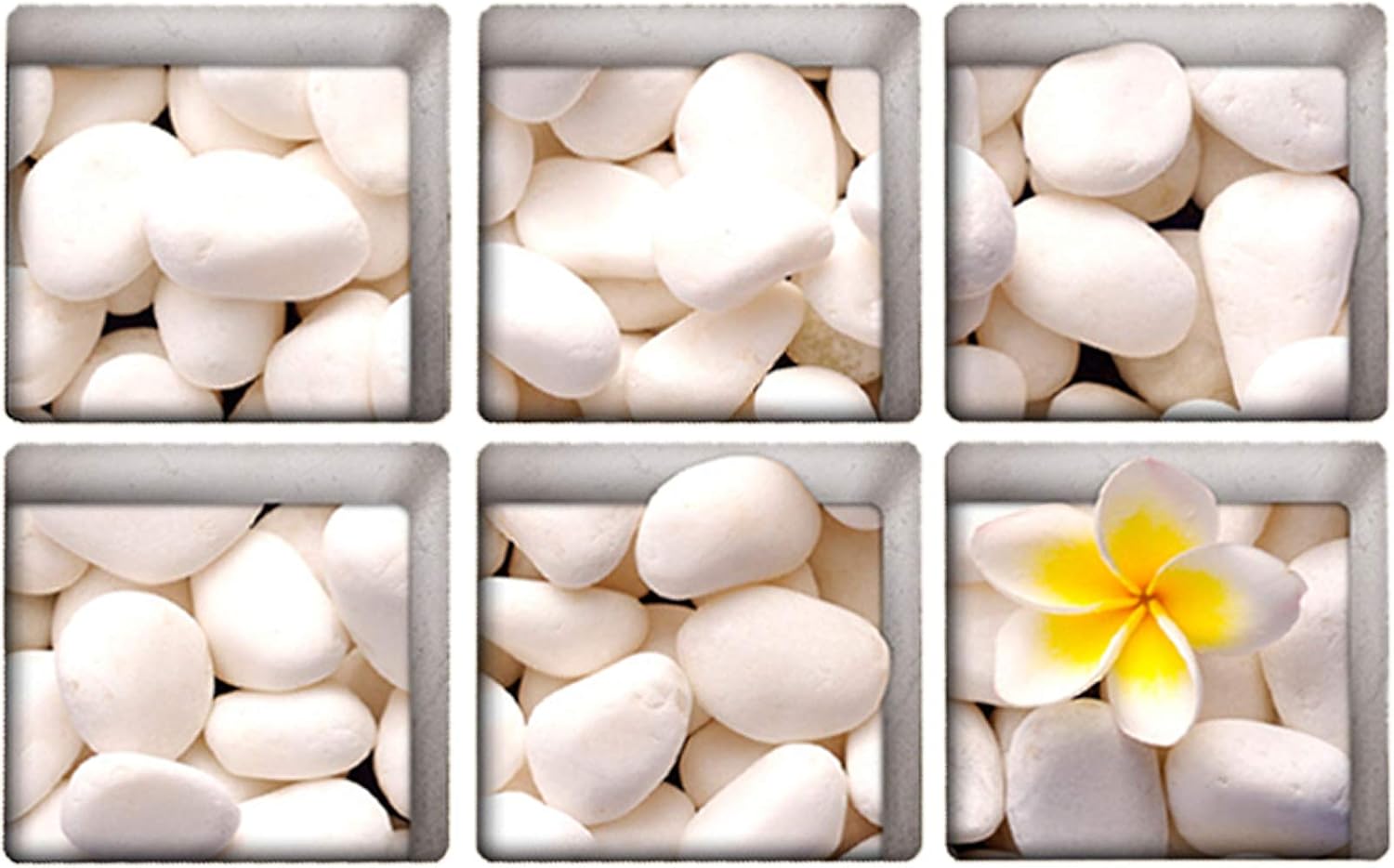 ChezMax Bath Treads Stickers White Stone Pattern 3D Adhesive