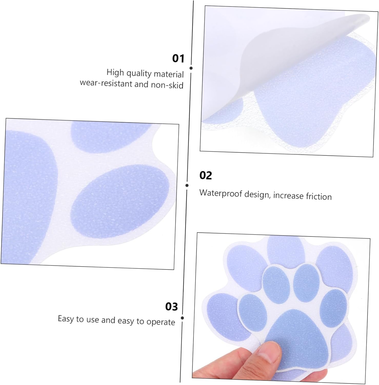 Ciieeo Adorable Cartoon Dog Footprint Bath Sticker Set