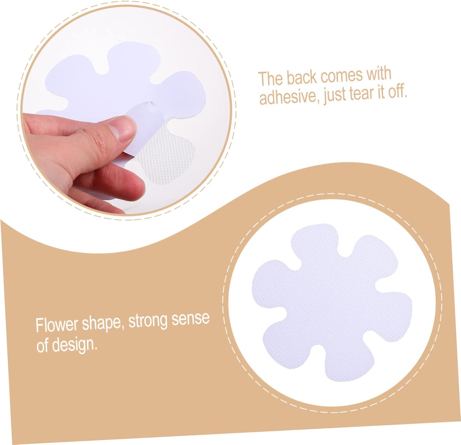 HOOTNEE Bathtub Mat Flower Design Non-Slip Peva Sticker