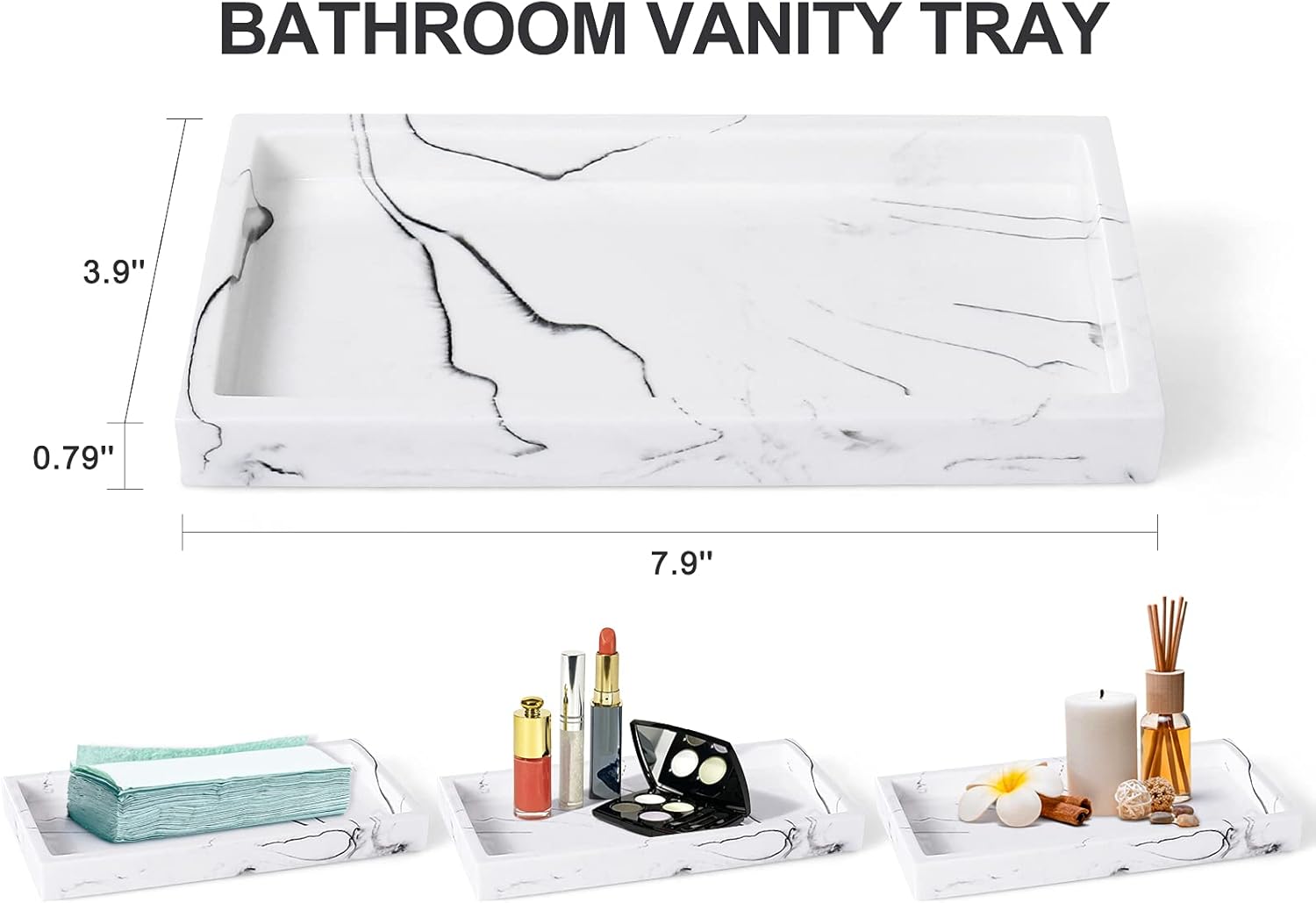 Haturi 4-Piece Marble-Mimicked Bathroom Accessory Set