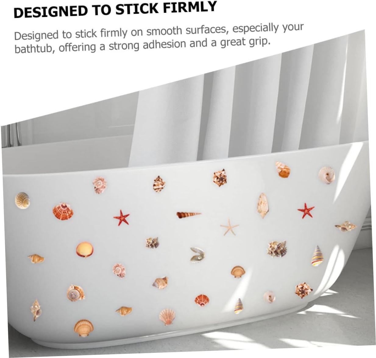 Ciieeo Self-Adhesive Shell Pattern Bath Tub Stickers