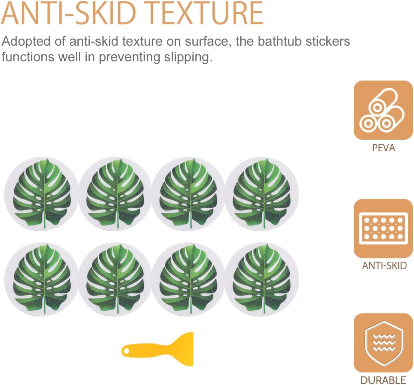 Zerodeko Non Slip Bathtub Decals Leaf Shape for Kids