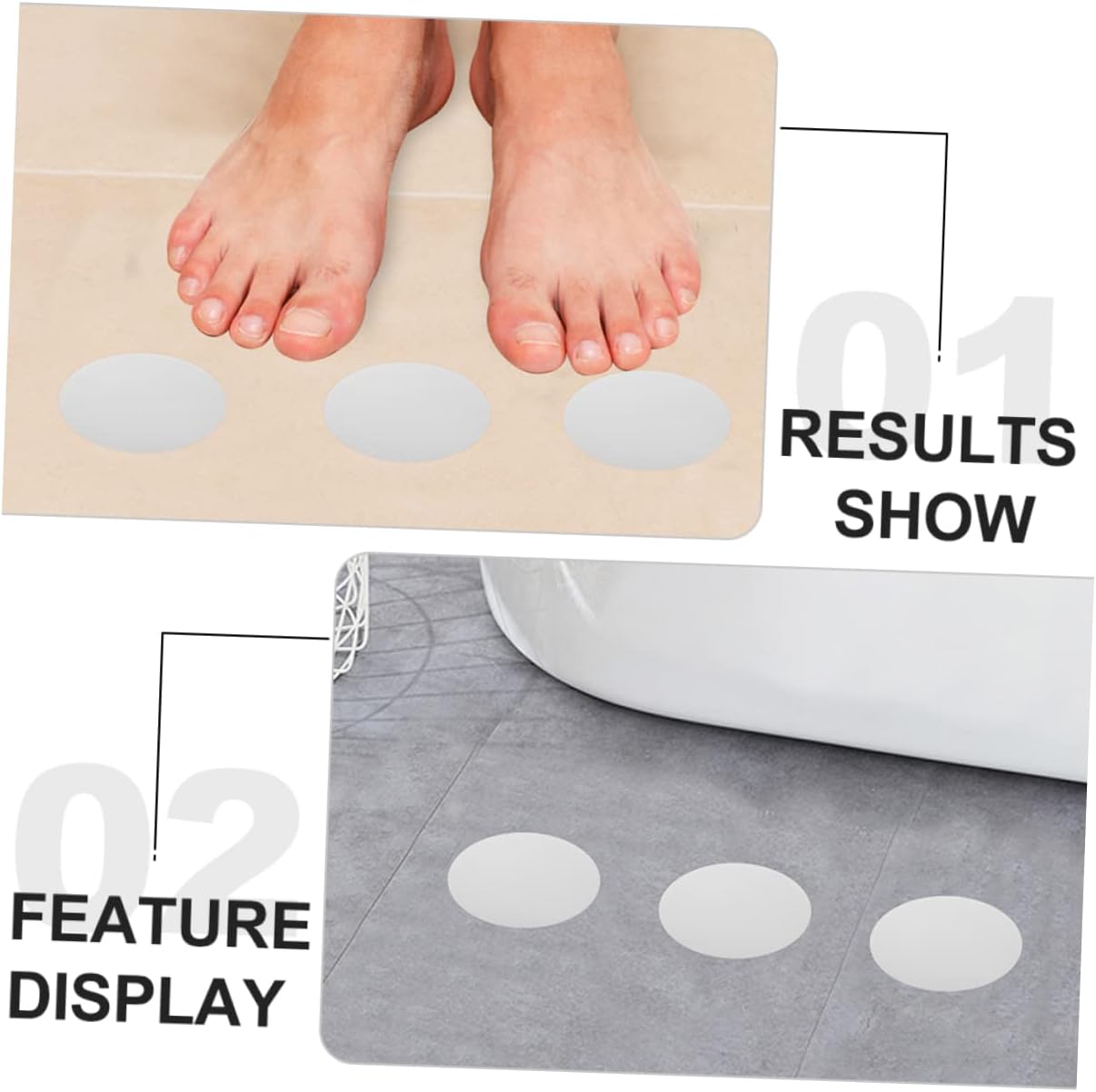 Slip-Resistant Bathroom Safety Stickers with Strong Adhesive Ensure Safe Bathtubs and Showers
