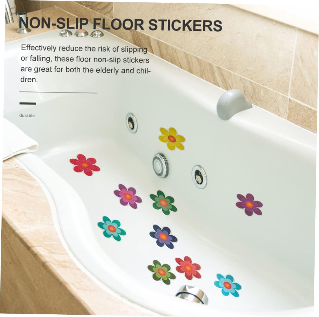 Slip-Resistant Daisy Bath Sticker for Safety