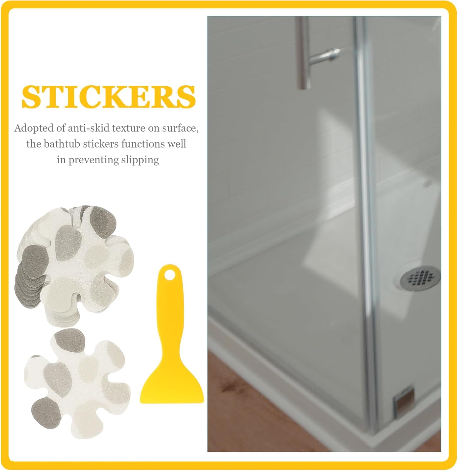 Cabilock Floral Bathtub Stickers Slip shower Stickers Elegant fun Bathroom Decals