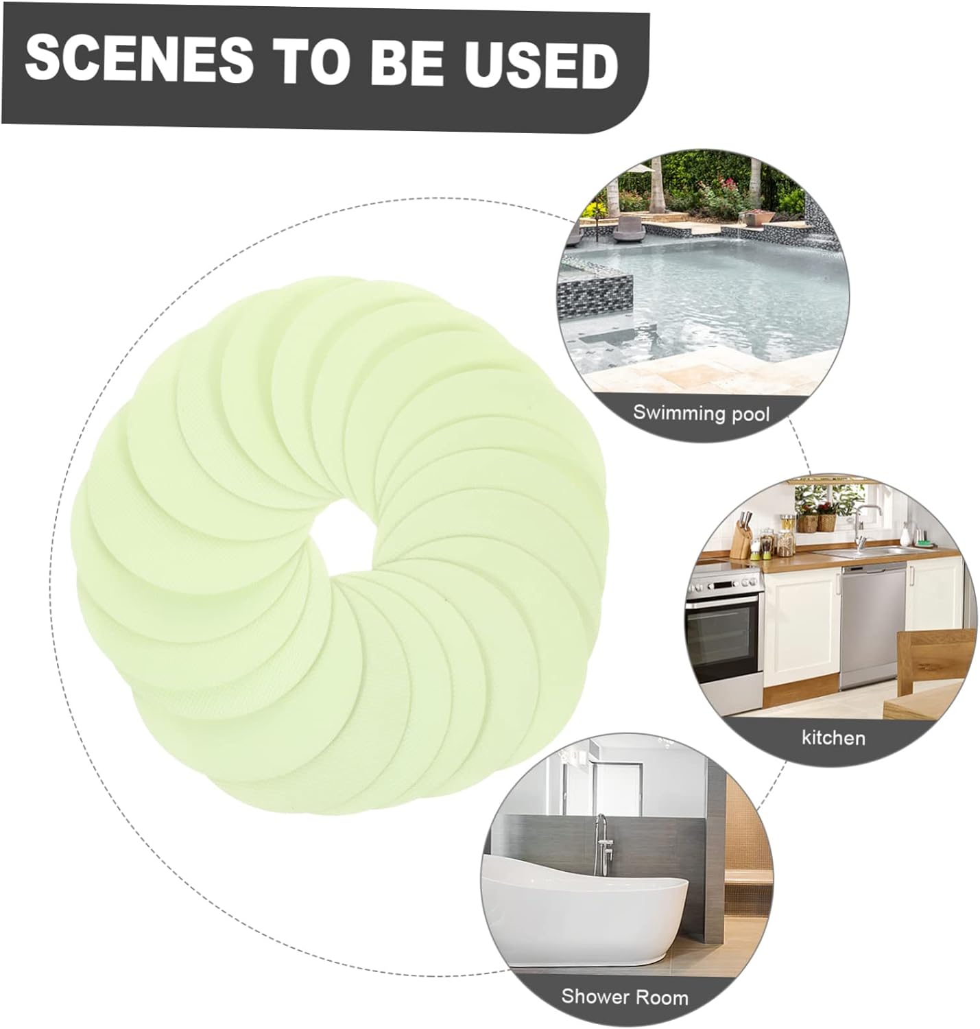 20pcs Skid Bathroom Stickers Decals for Bathtubs Stairs Floors Non Slip