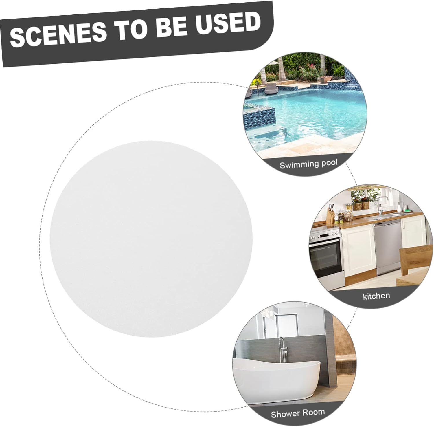 Non-Slip Bathtub Floor Decal with Scraper Adhesive for Smooth Surfaces