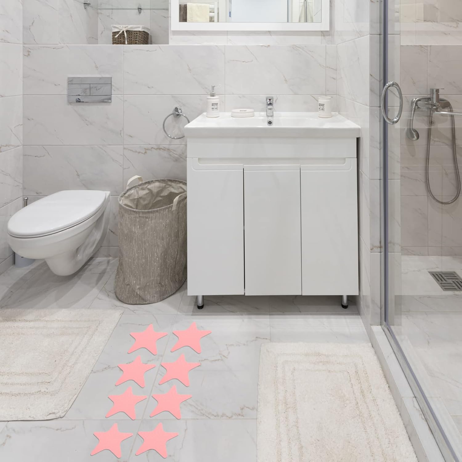 1 Set Non-Slip Bathtub Stickers Star Shape Safety Decals for Bathroom