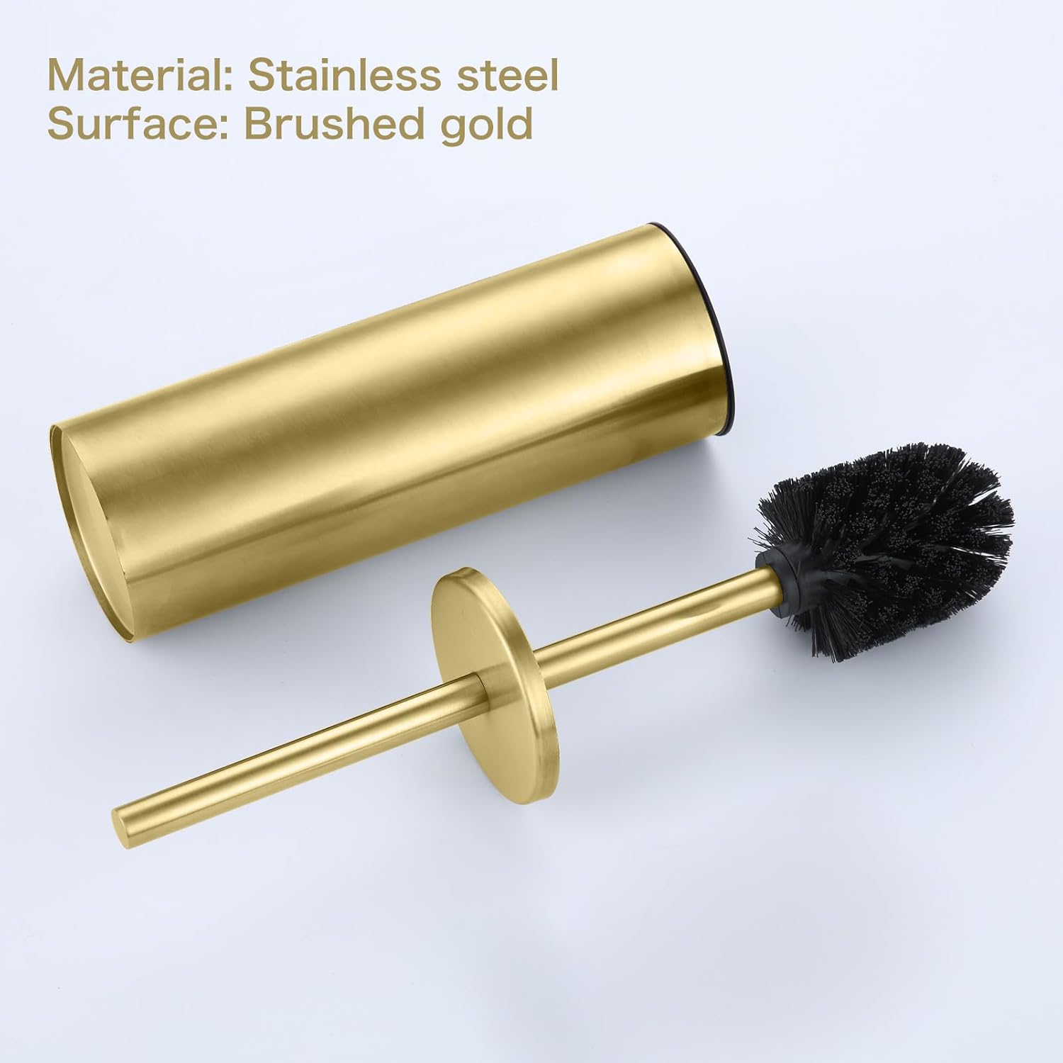 Sturdy Gold Toilet Brush Set