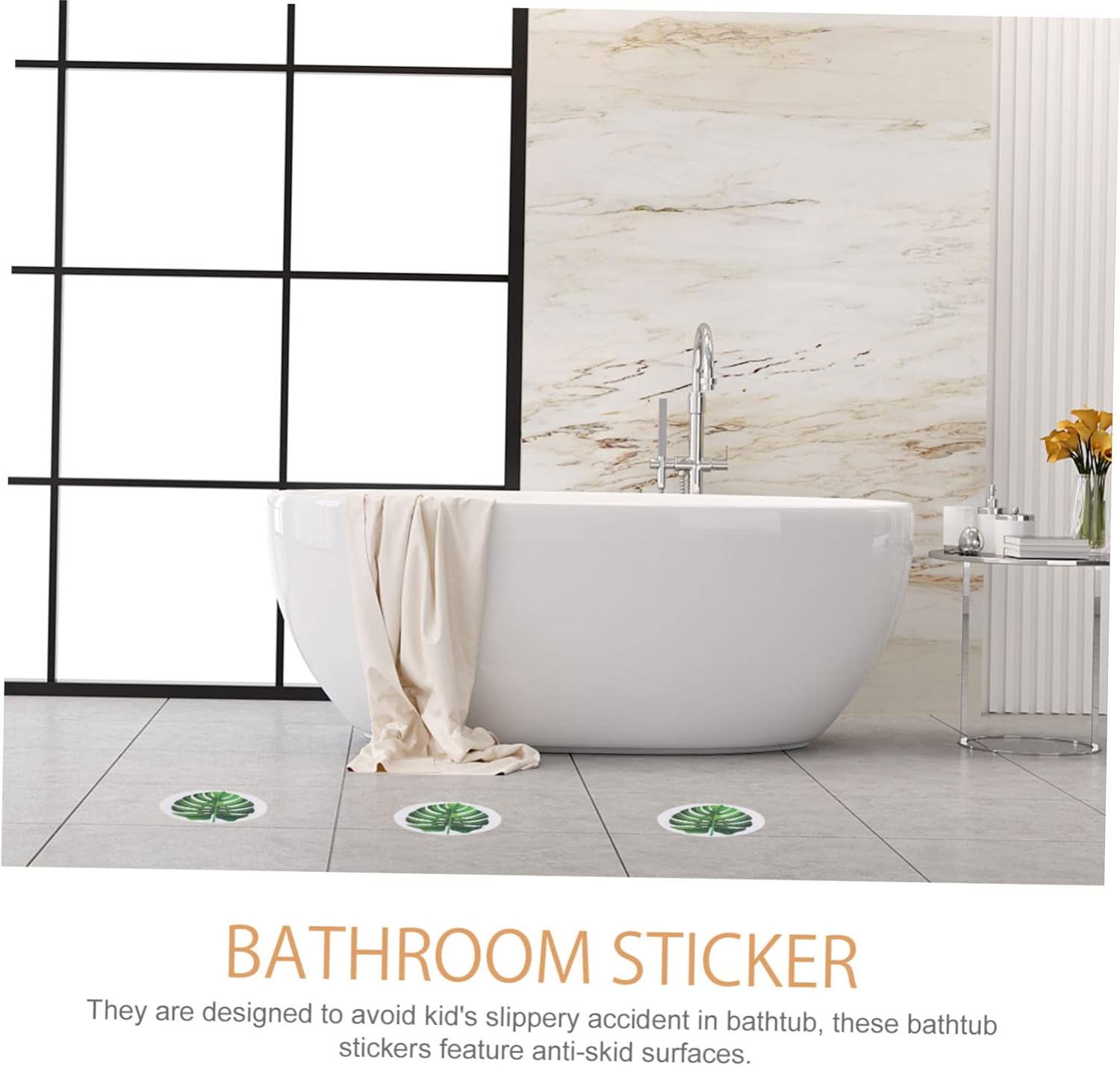 Leaf Shape Bathtub Stickers Non Slip Decals Set