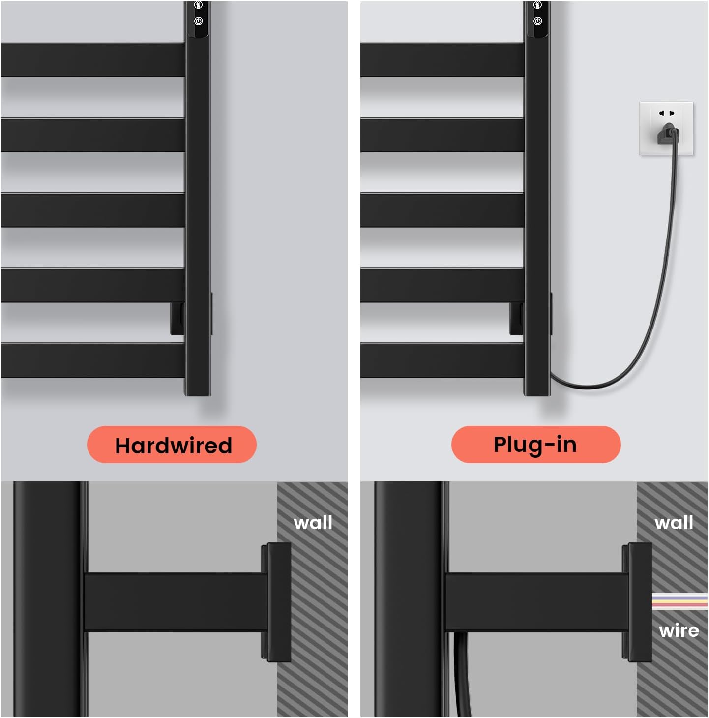 Colliford Towel Warmer Rack 12 Bars Wall Mounted