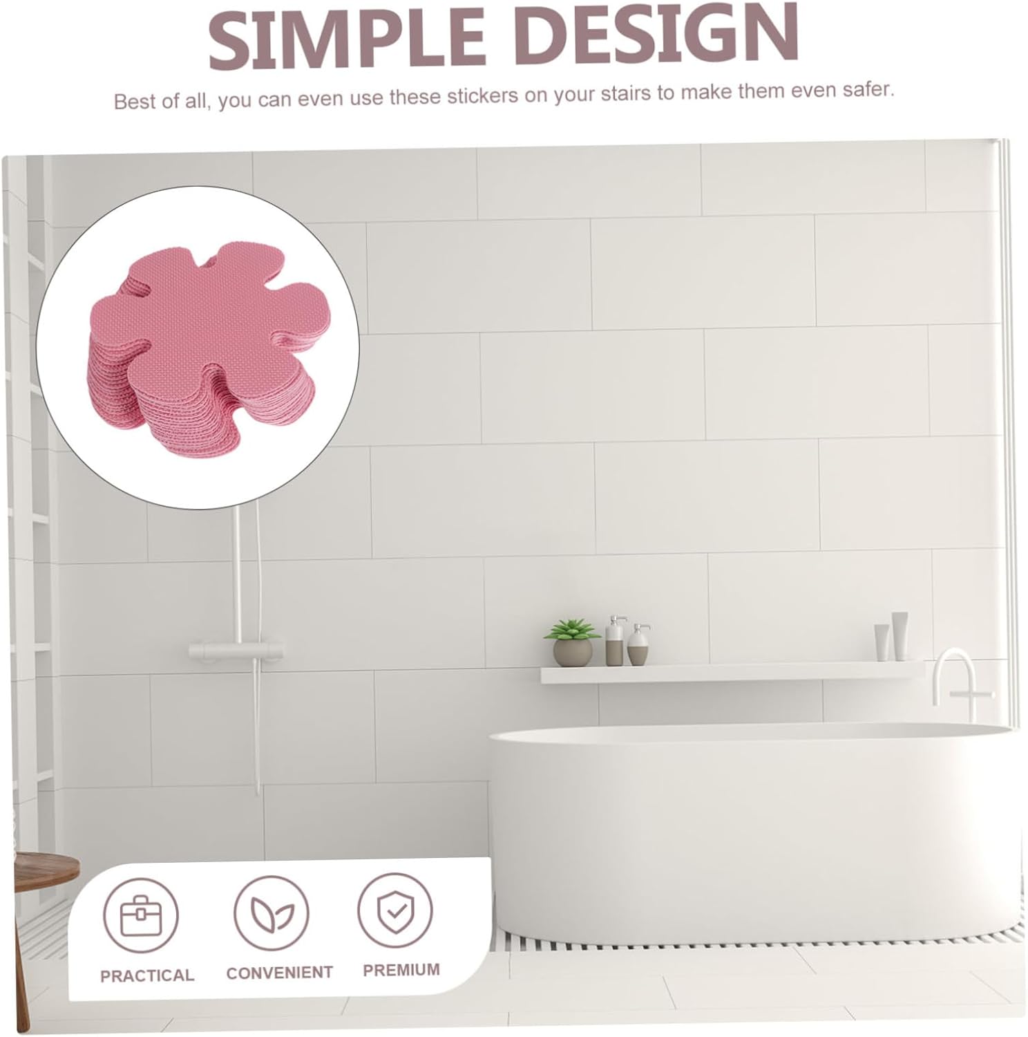 Flower Shape Non-Slip Bathtub Stickers for Safety
