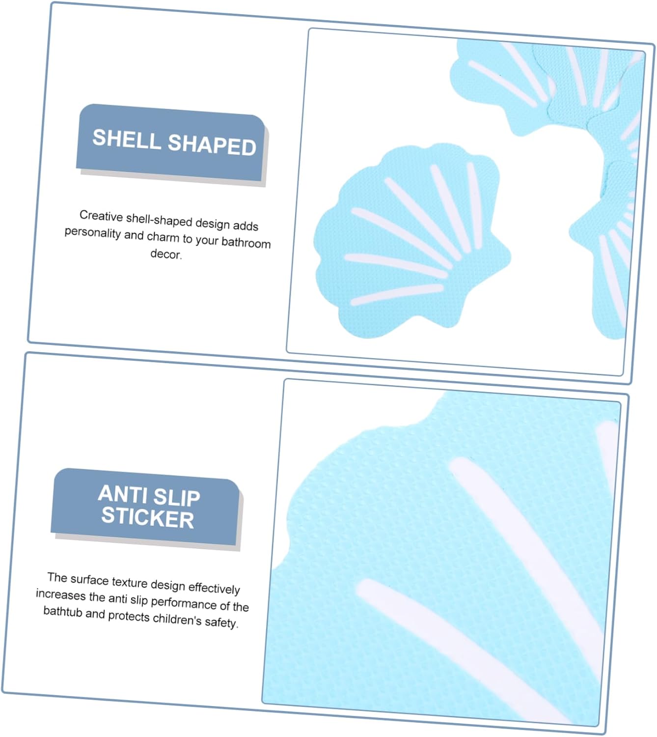 12Pcs Shell Shaped Non Skid Bath Tub Stickers for Safety