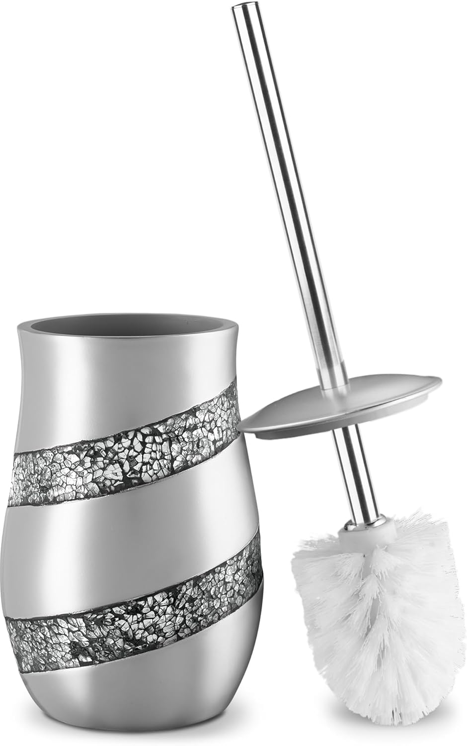 Elegant Silver Mosaic Toilet Brush Set Creative Scents
