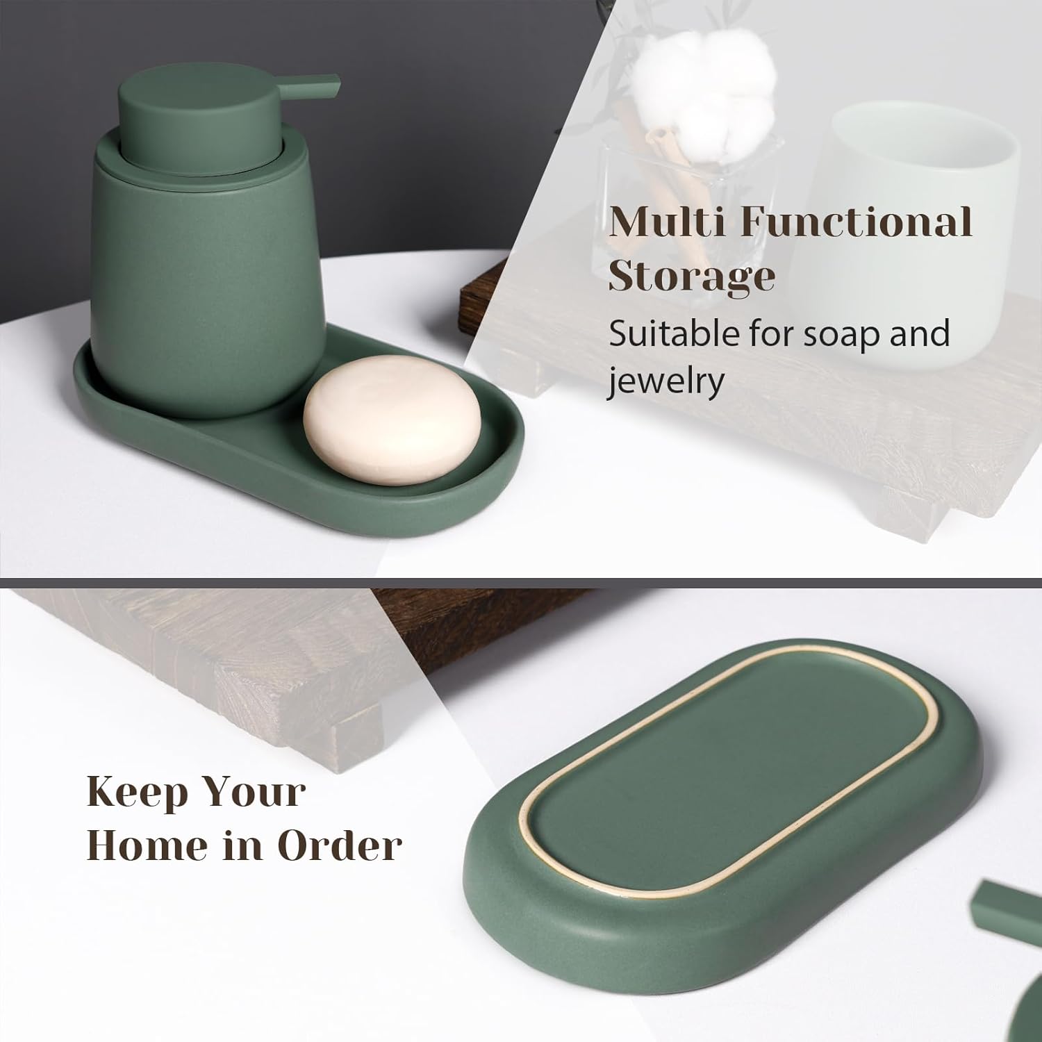 Matte Green Set of 3