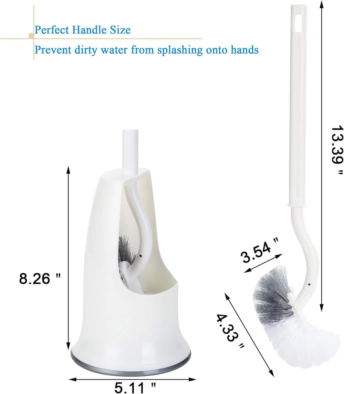 Curved Toilet Brush with Holder for Deep_cleaning Under the Rim