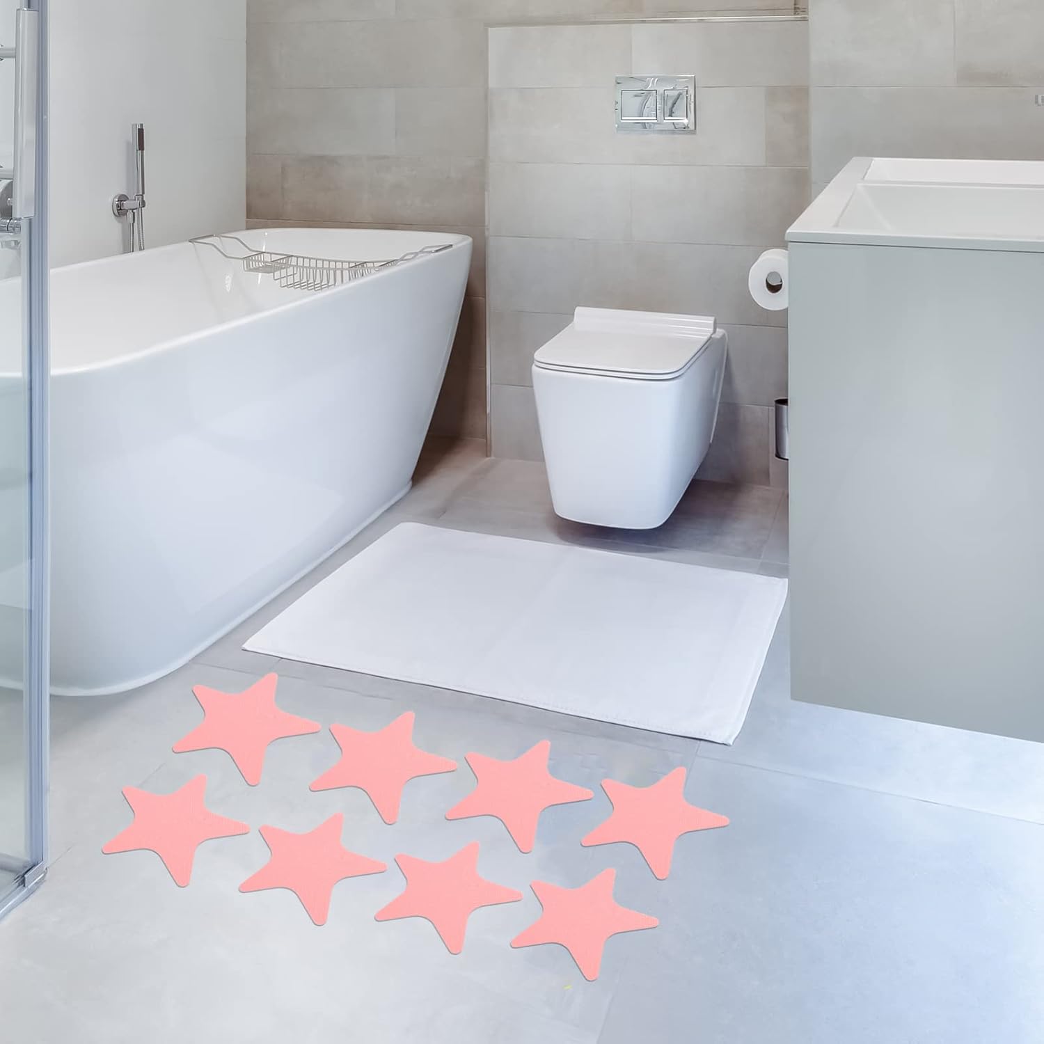 1 Set Non-Slip Bathtub Stickers Star Shape Safety Decals for Bathroom