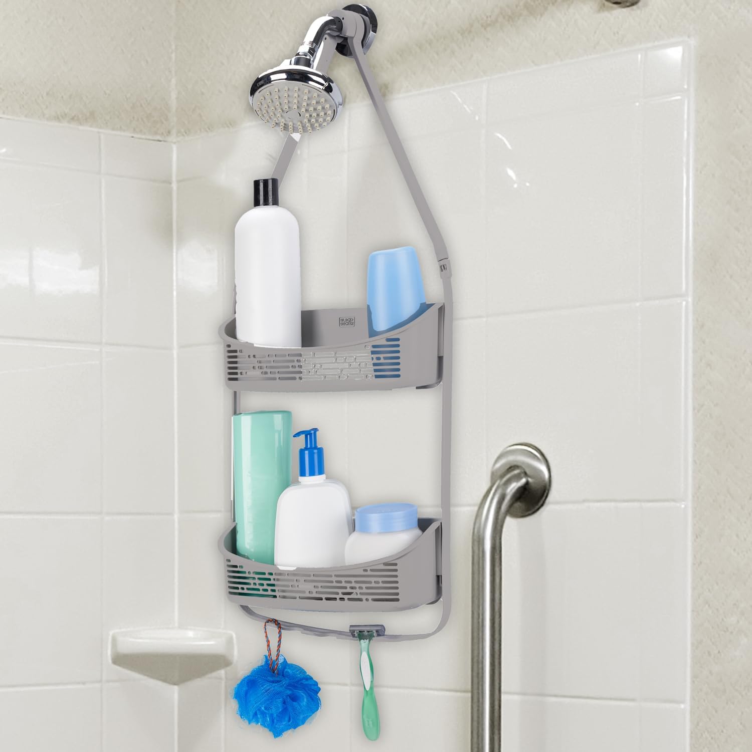 Space-saving shower organizer