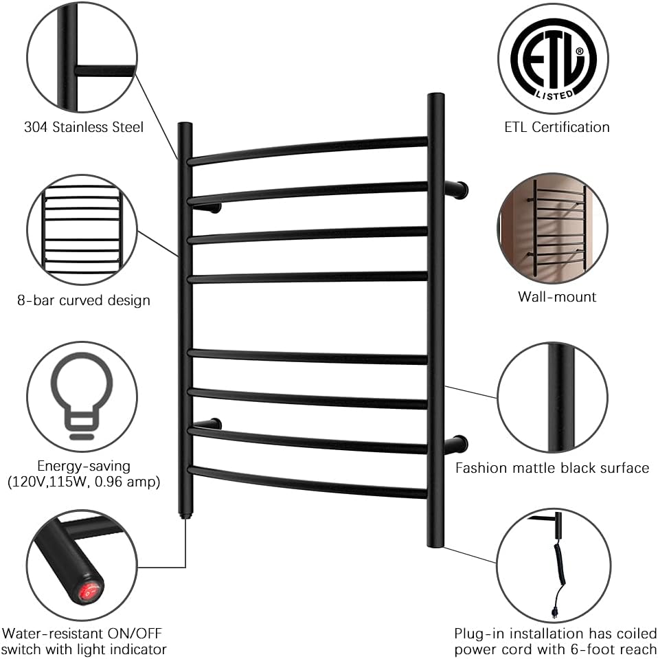 Curved Towel Warmer from HEATGENE for Efficient Drying