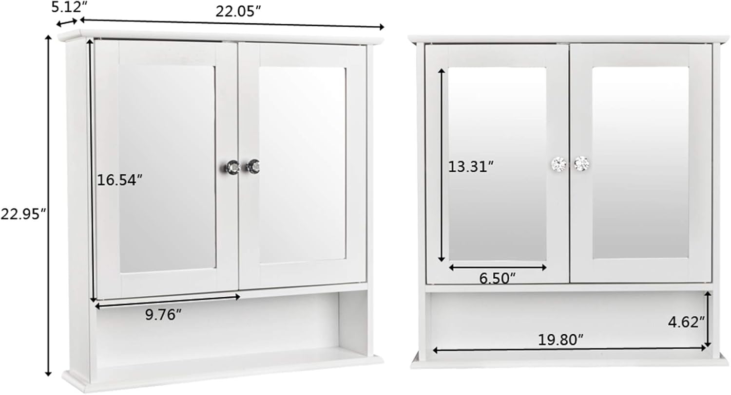 Guangshuohui bathroom medicine cabinet wall mount shelf with mirror and storage