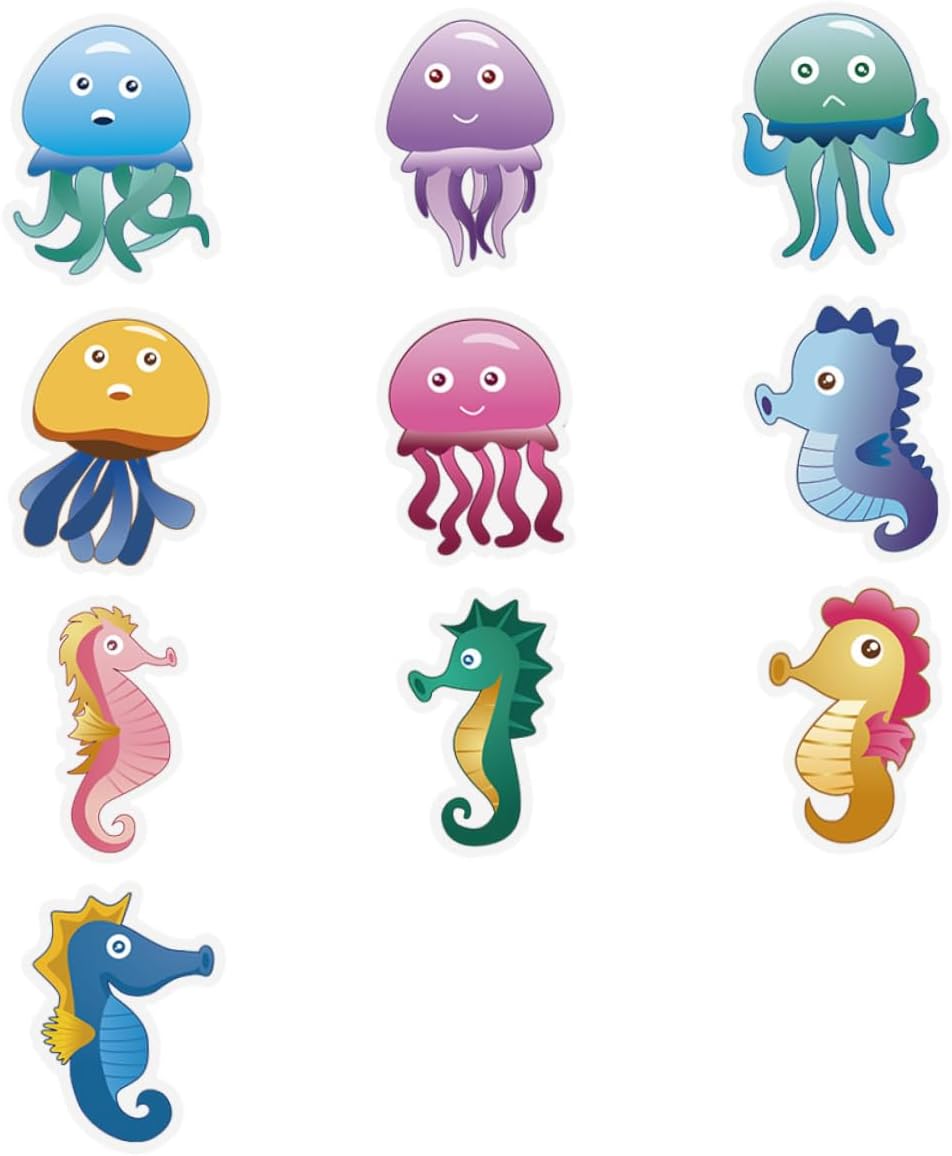 Ciieeo 10pcs Cartoon Bathtub Stickers for Bathroom Decoration
