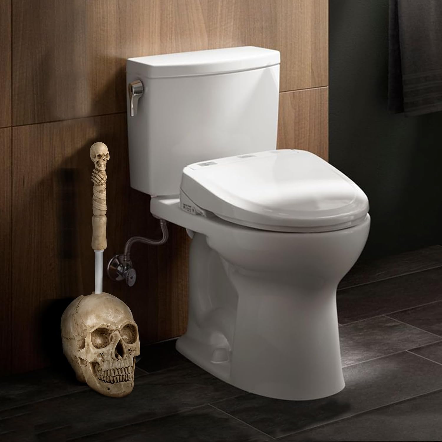Gothic Skeleton Toilet Set for Halloween