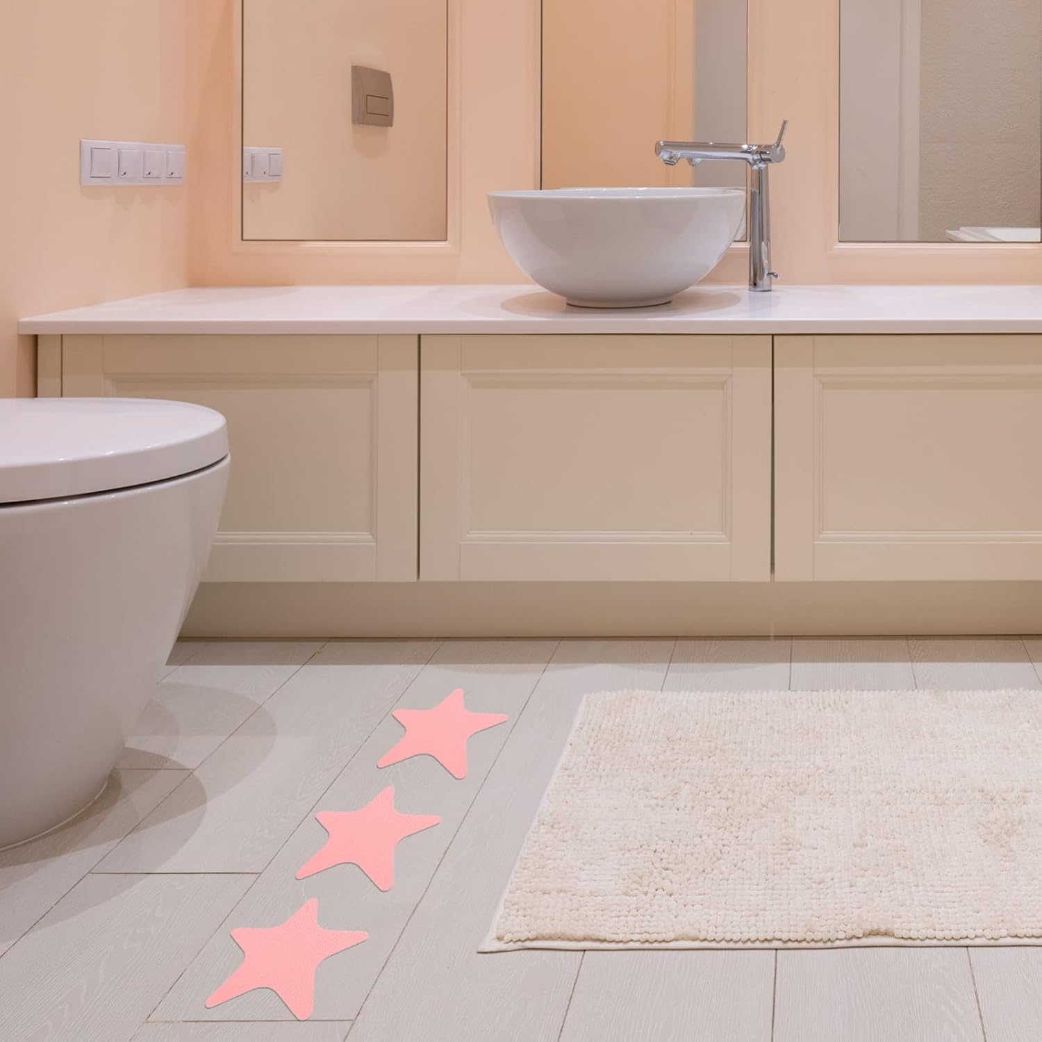 1 Set Non-Slip Bathtub Stickers Star Shape Safety Decals for Bathroom