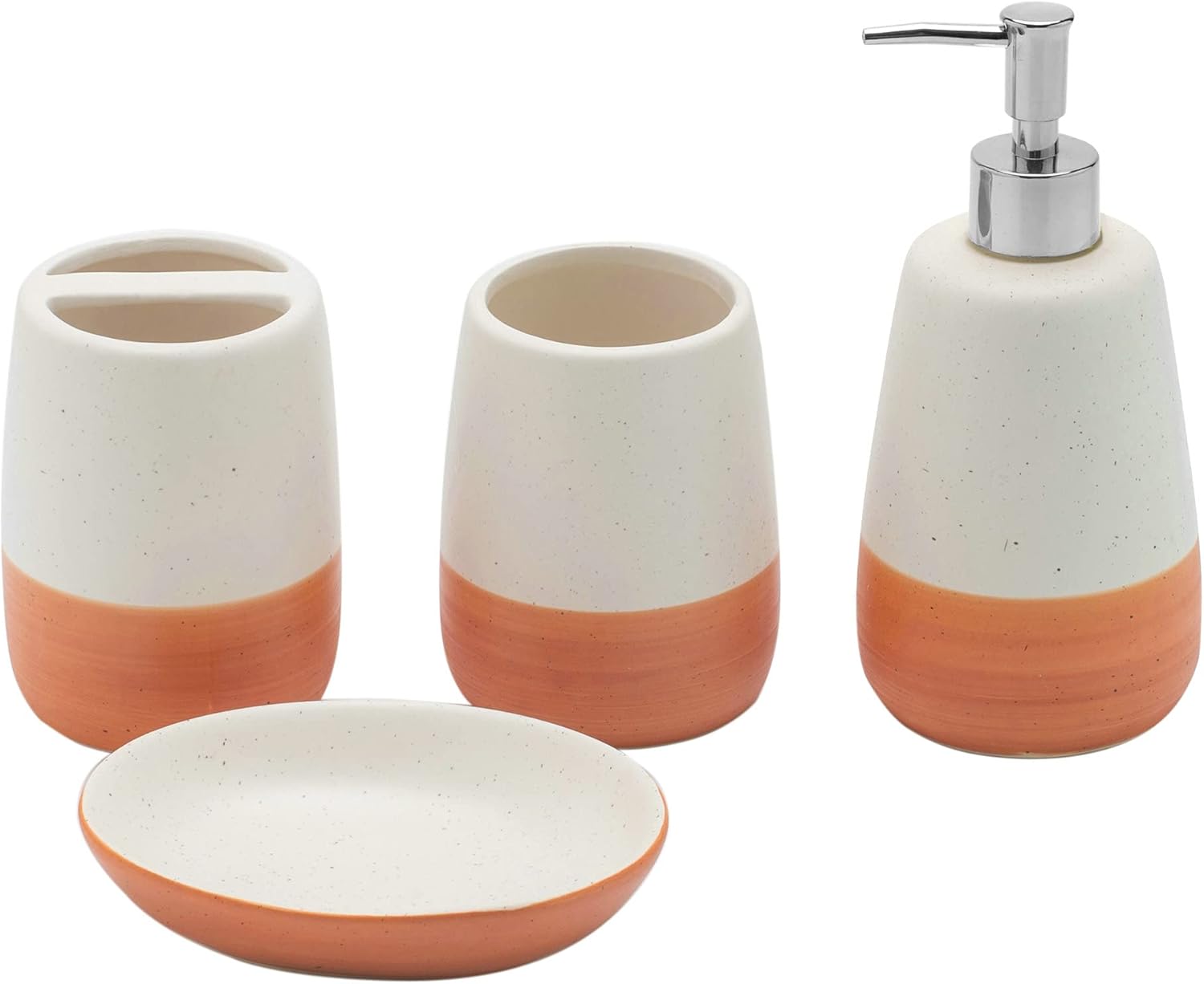 4-Piece Orange Bathroom Accessory Set