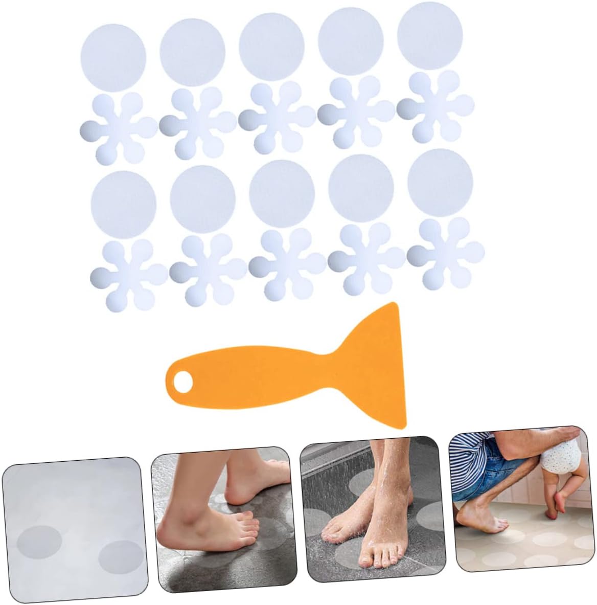 ULTECHNOVO 1Set Non Slip Bathroom Stickers for Shower Bathtub Stairs