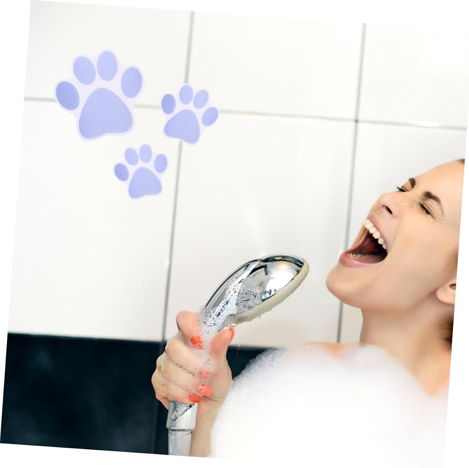 Ciieeo Adorable Cartoon Dog Footprint Bath Sticker Set