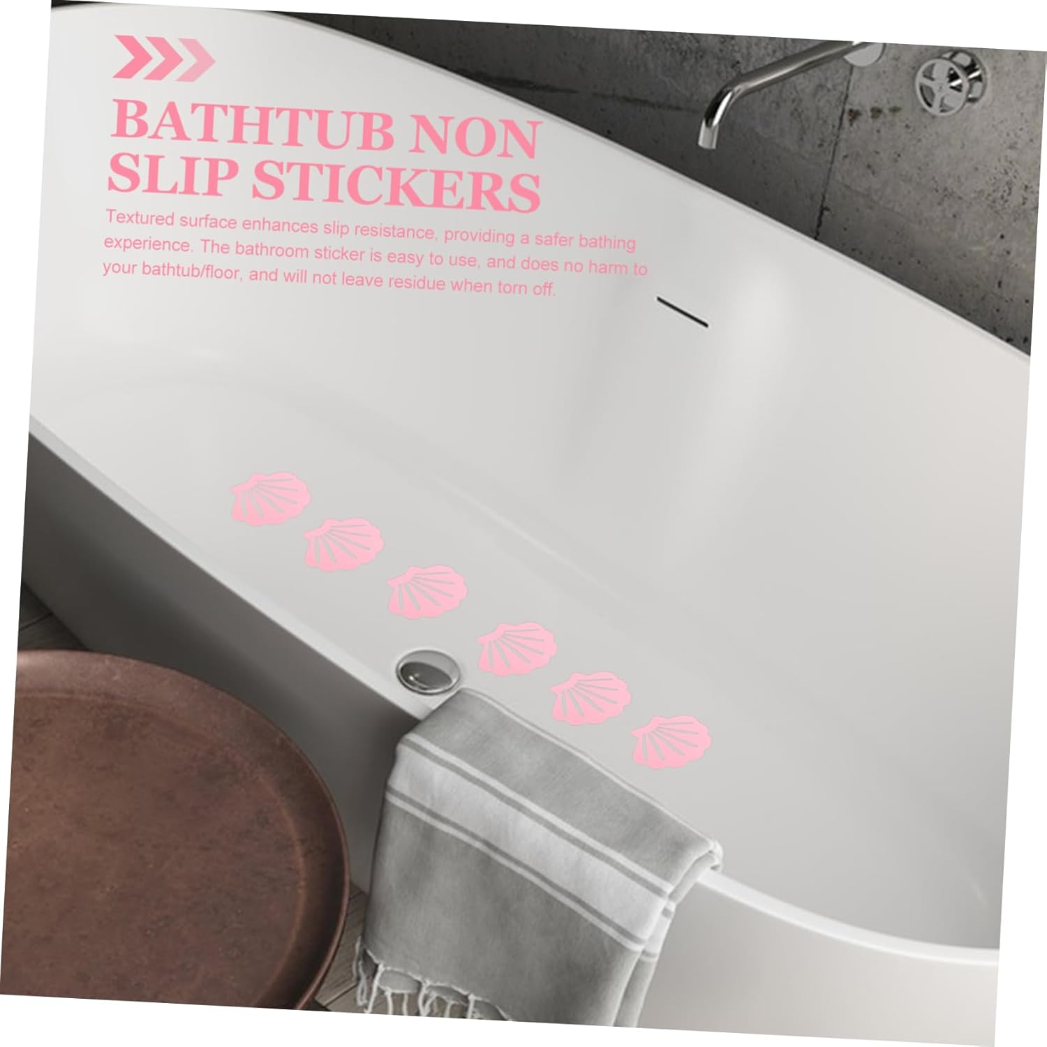12pcs Sea Shell Non-Slip Stickers for Bathtub More