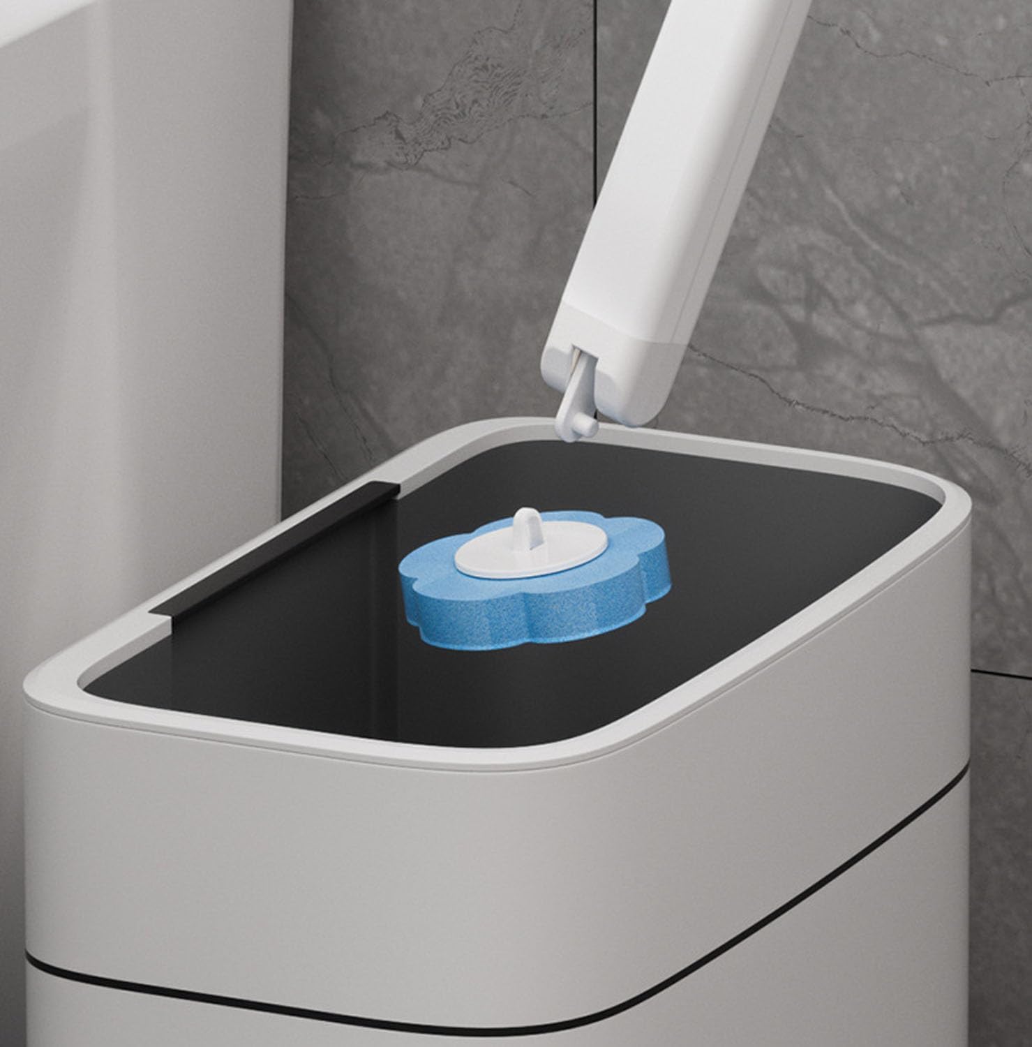 JUDEWY Disposable Toilet Brush Set 18-Refill Holder with Holder White
