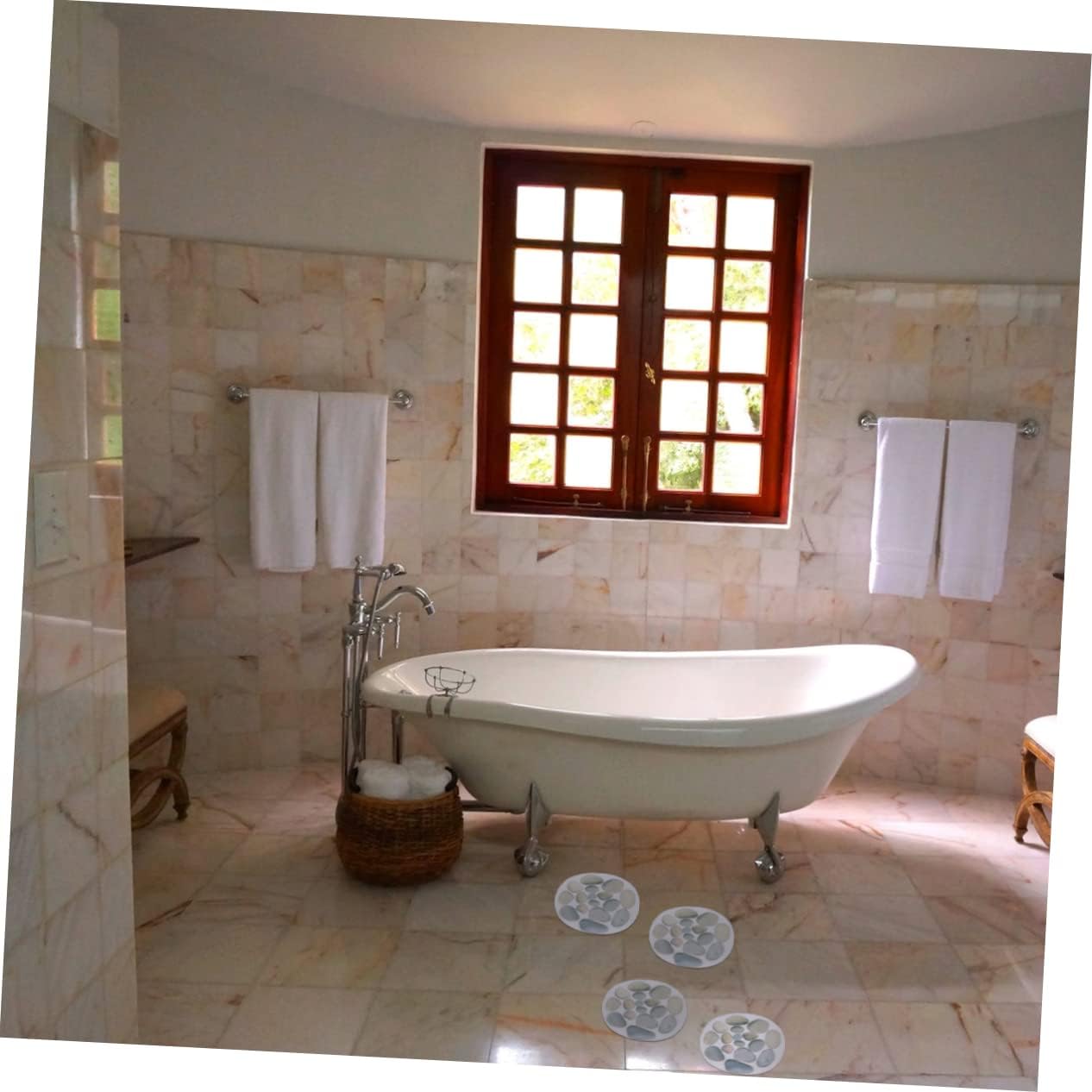 Mobestech 4pcs Non-Slip Bath Stickers for Tub Safety and Grip
