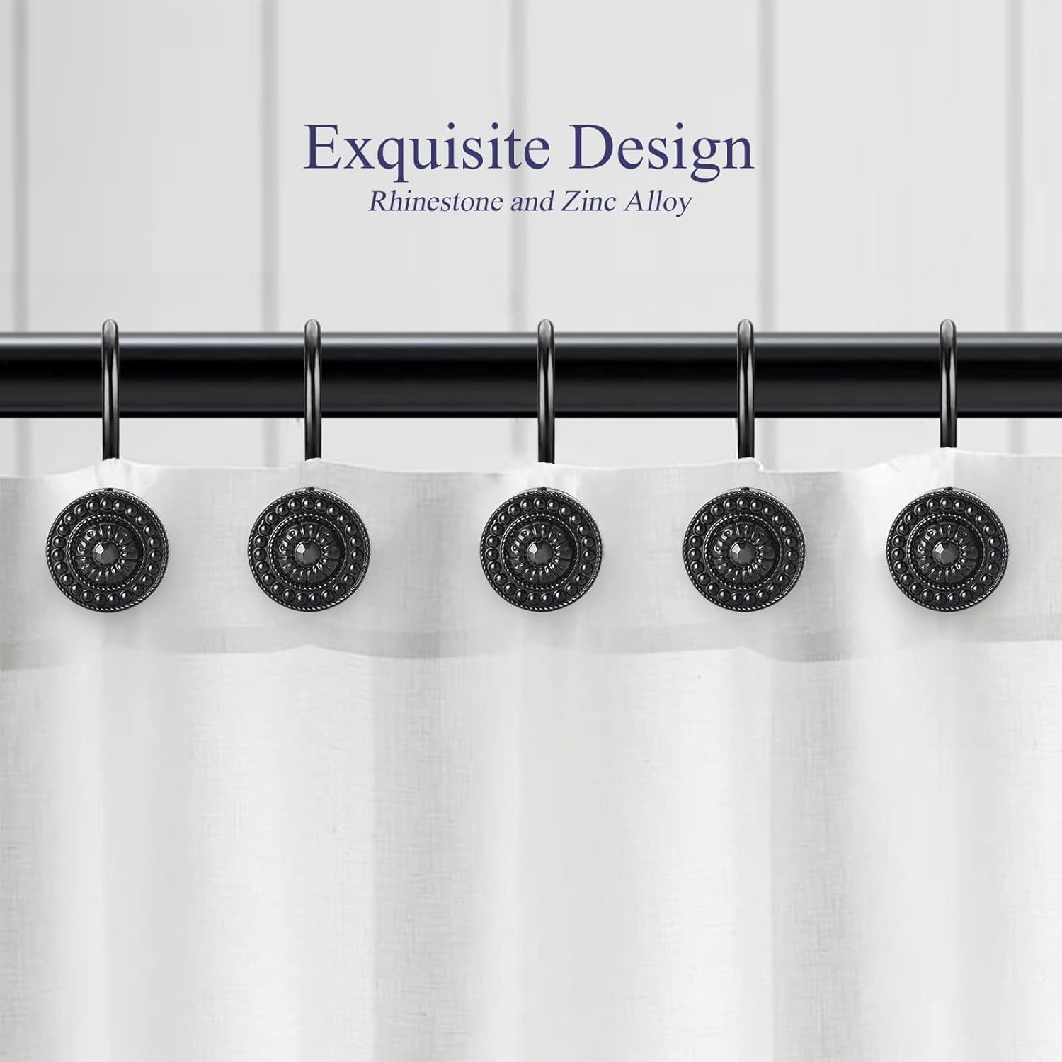 12 strongly rust-resistant oval shower hooks perfect for your bathroom