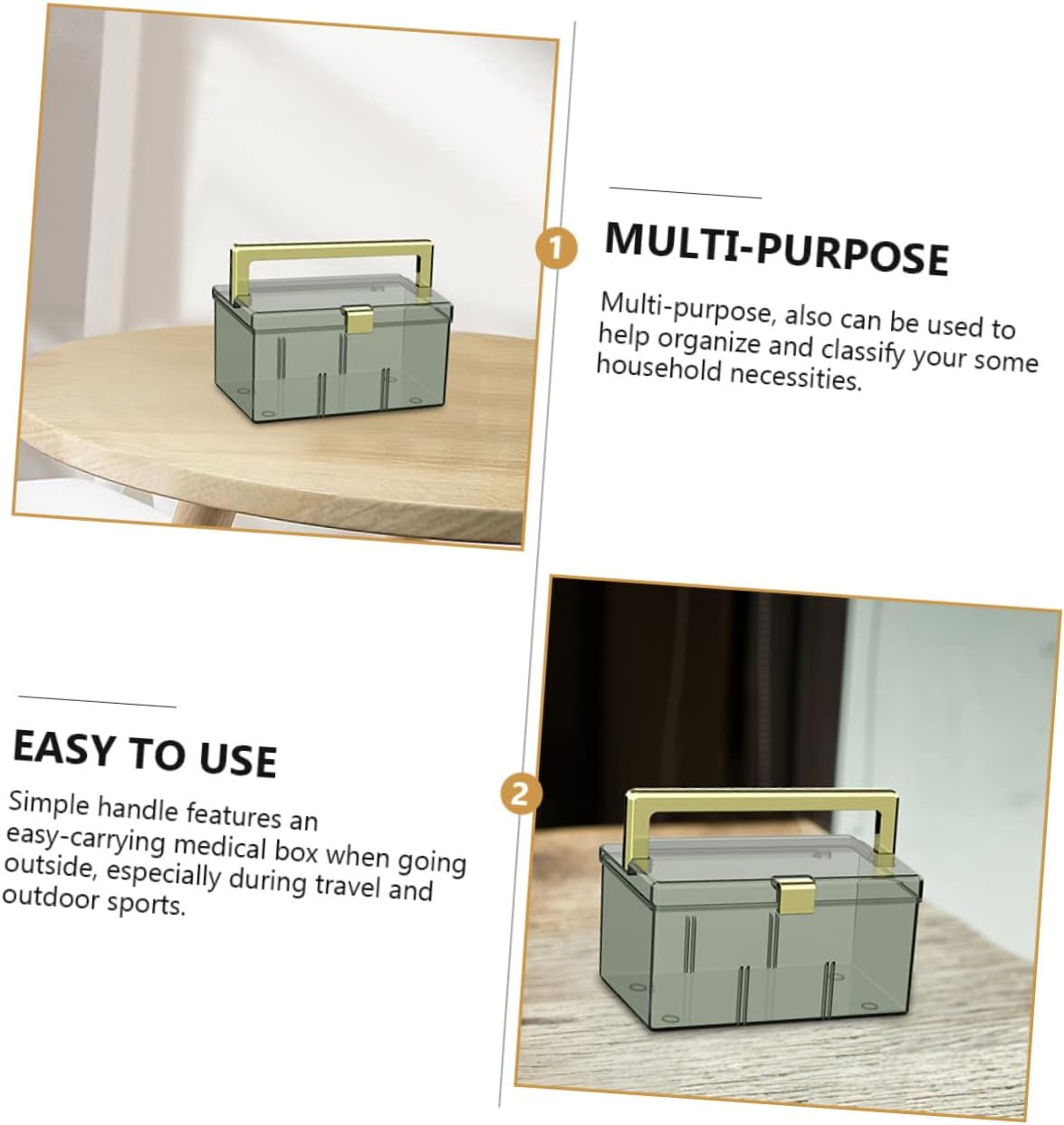 PartyKindom Compact Medicine Cabinet Portable Storage Box