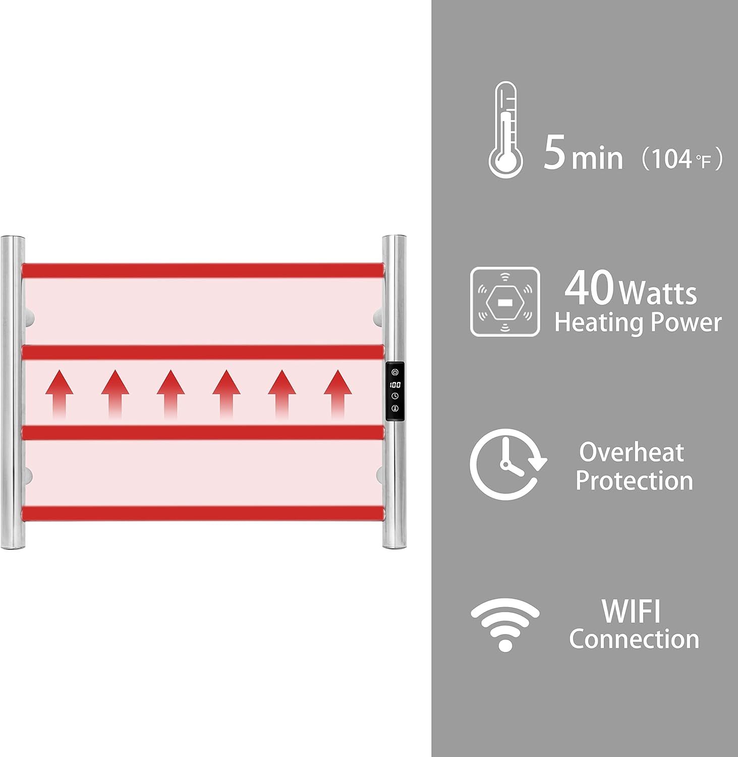 KEG Smart WiFi Towel Warmer with Timer and Temperature Control