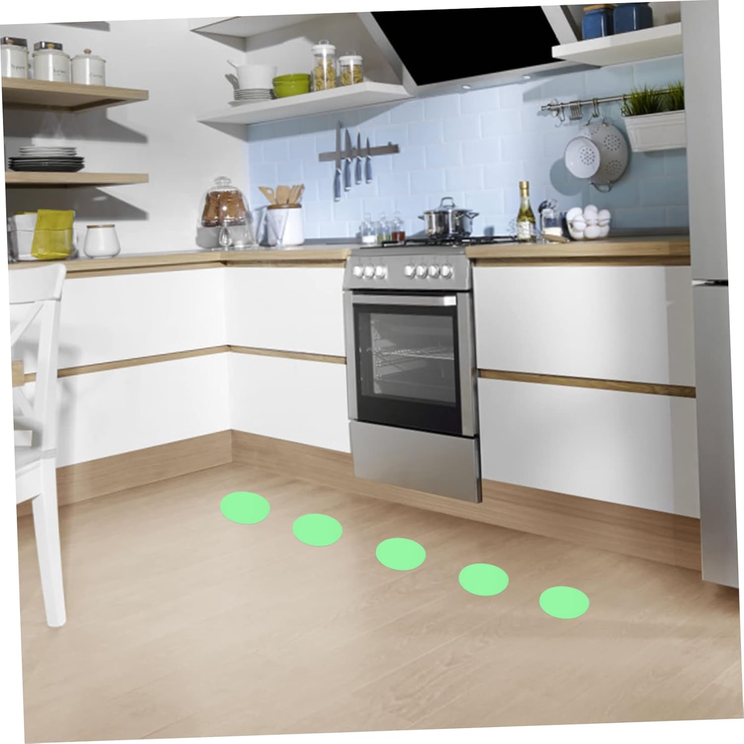 20-Piece Luminous Non-Slip Bathroom Tiles with Adhesive for Safe Use