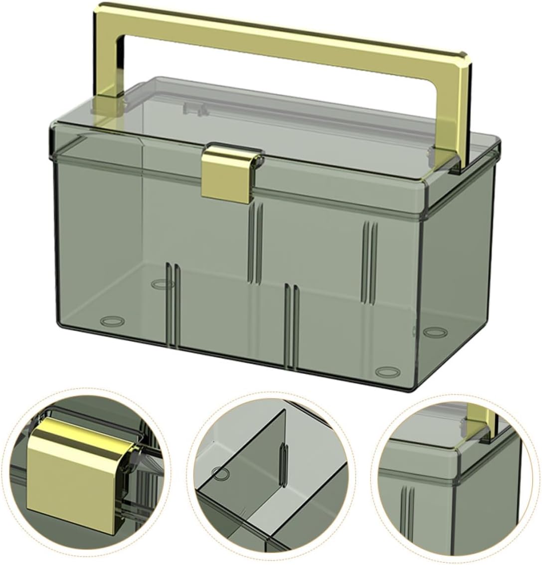 Portable Medicine Cabinet with Handle and Lid Storage Organizer