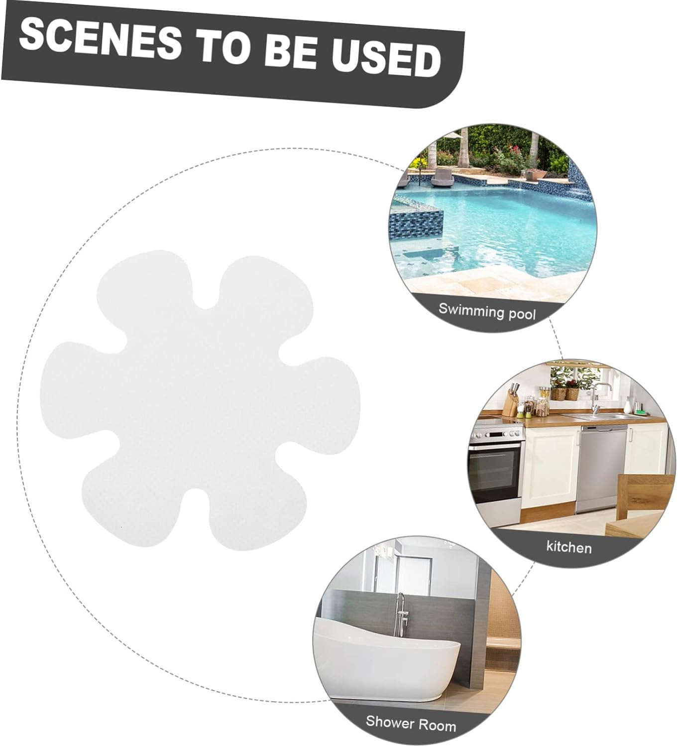 Secure Non-Skid Bathroom stickers with a chic flower design