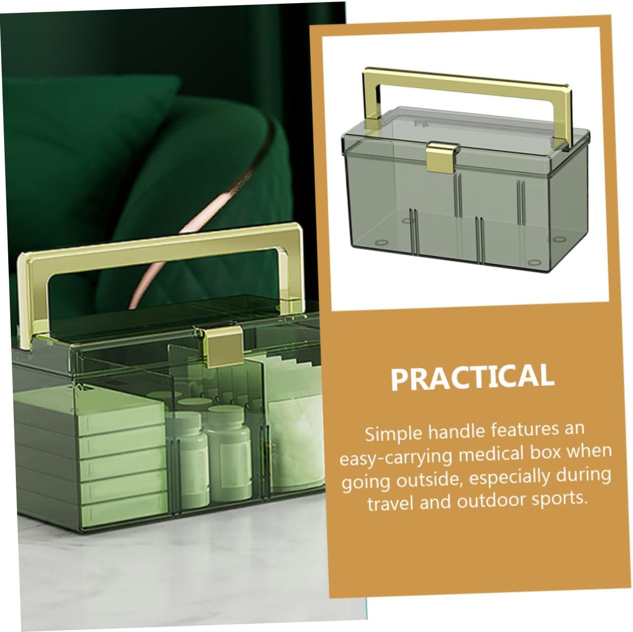 PartyKindom Compact Medicine Cabinet Portable Storage Box