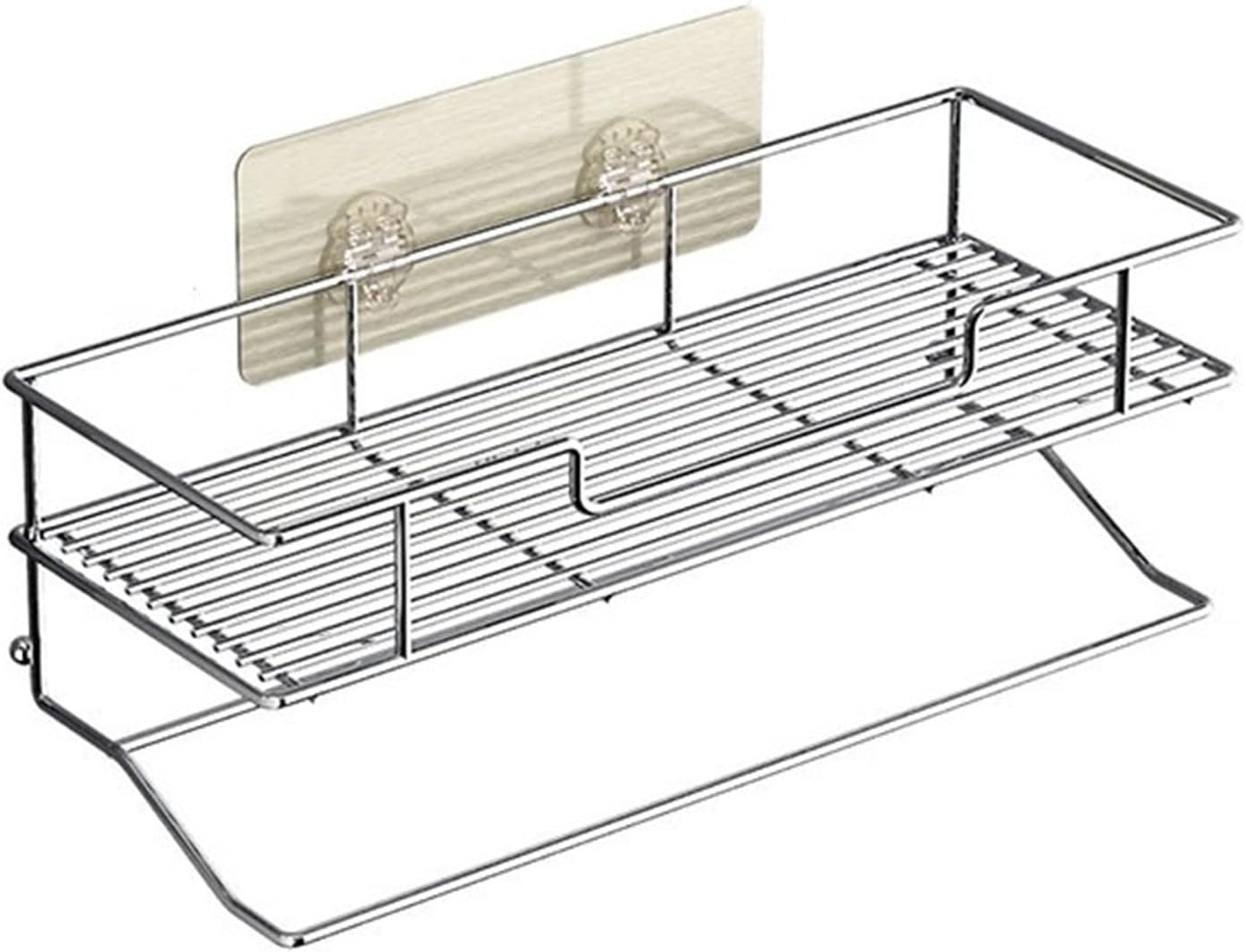 Space-Saving Stainless Steel Bathroom Shelf with Towel Rack