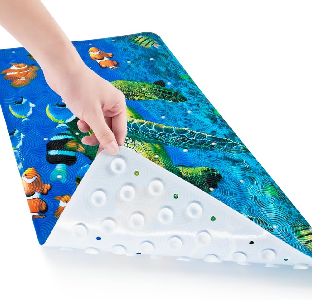 Yolife Sea Turtle Bath Mat Non-Slip PVC Suction Cup
